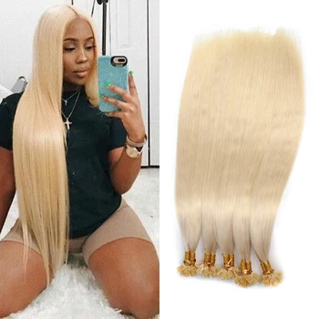 

0.8g Pre Bonded Real Hair Extensions Fusion Hair Extension Human Straight Keratin Capsules Ongle Human Hair Nail U Tip Remy Hair