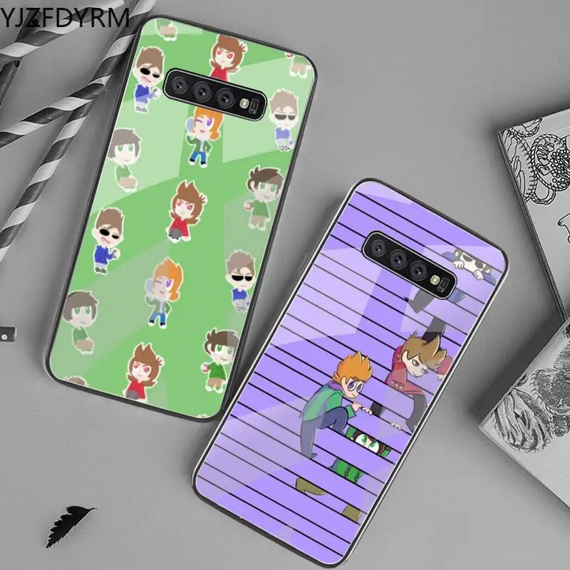 

YJZFDYRM Eddsworld Phone Case Tempered Glass For Samsung S20 Plus S7 S8 S9 S10 Plus Note 8 9 10 Plus