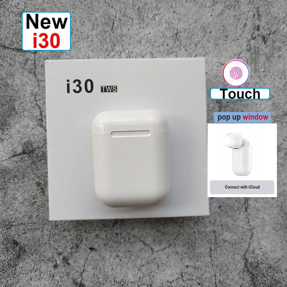 

i30 TWS PK W1 Chip LK-TE9 i20 i10 Tws Wireless Earphone Bluetooth 5.0 Earphones Touch Control 6D Super Bass Earbuds i 30