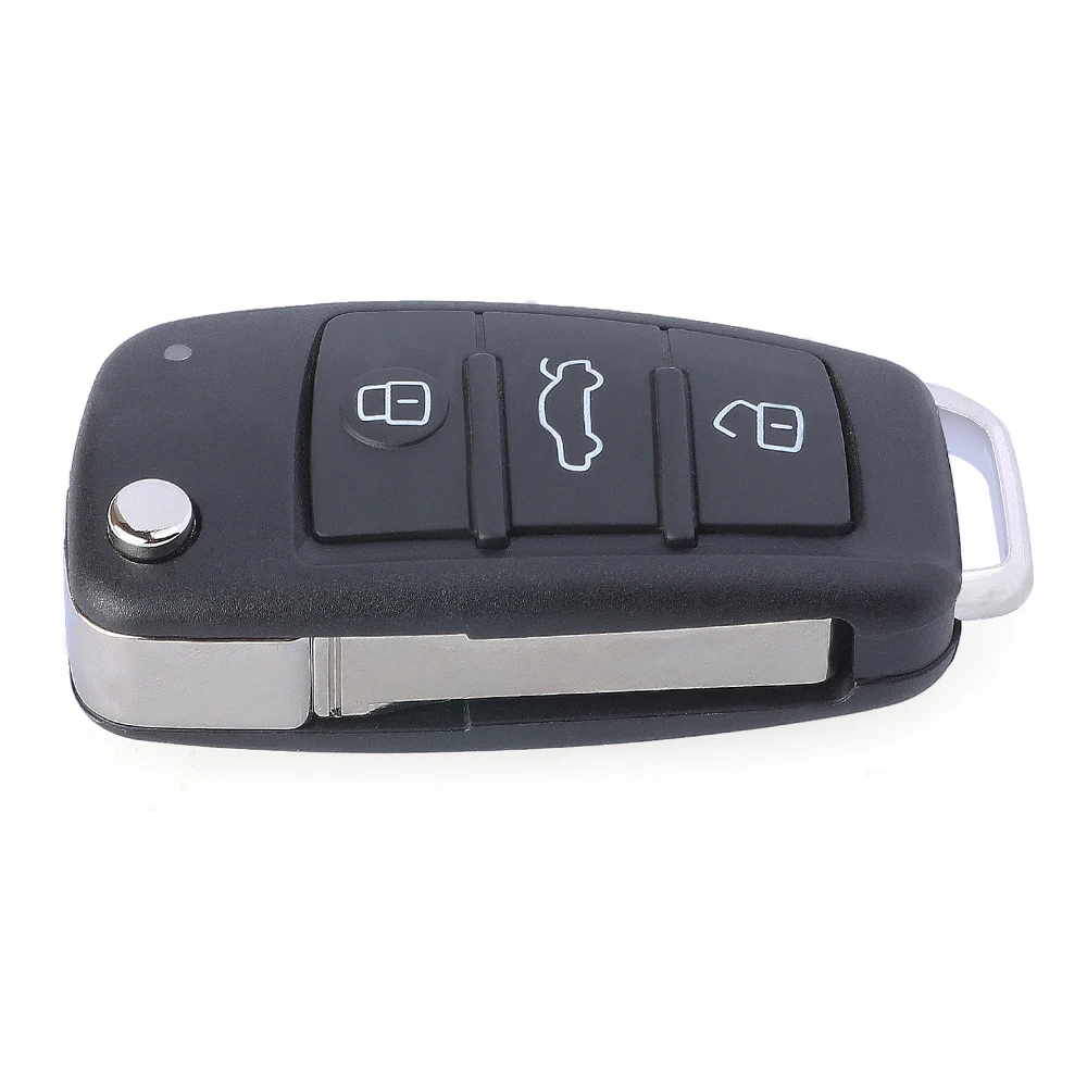 KEYECU FLIP CAR REMOTE KEY 3 BUTTONS 433MHZ ID48 FOR AUDI A4 QUATTRO RS4 S4 2005 2006 2007 2008 2009 8E0 837 220Q / 220K / 220D