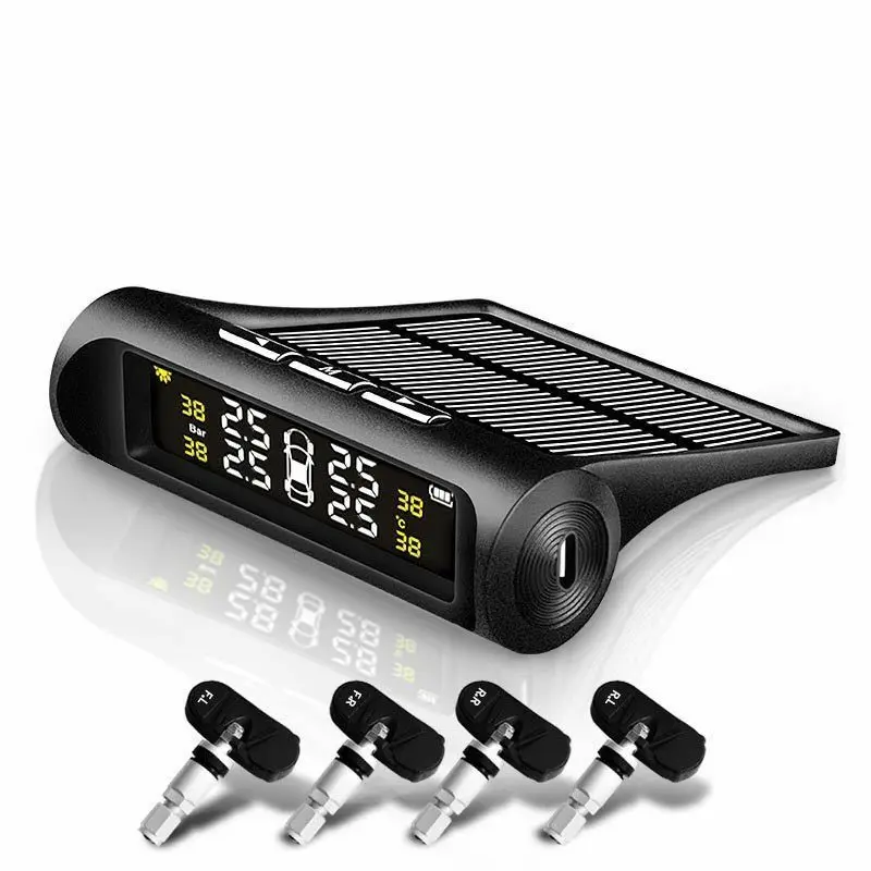 Авто TPMS система контроля давления в шинах Автомобильный дисплей внутренний/внешний Солнечная энергия Предупреждение предупреждение о температуре