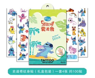 New Disney  frozen girls Cartoons Temporary Tattoo Body Art Flash Tattoo Stickers Mickey Minnie Waterproof  Styling Sticker 4 sheet  M