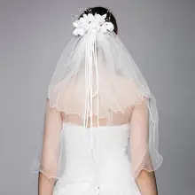 Цветочная свадебная фата, модная короткая фата для невесты, для женщин, вечернее платье, аксессуары для невесты, вечерние украшения для волос