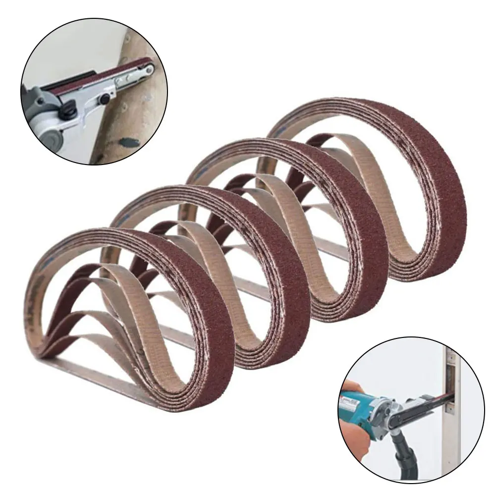 4 Pcs Aluminum Oxide Wide Use Moisture Proof Abrasive Tool Industry Woodworking Flexible Sanding Belt Polishing Hardware Compact