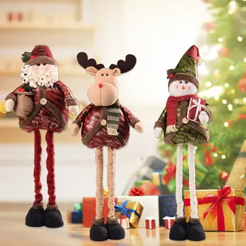 

Stand Christmas Doll Santa Claus Doll Retractable Snowman Elk Dolls Table Ornament For Christmas Decoration Gift Telescopic