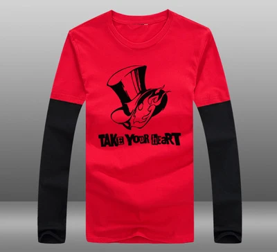 Persona 5 футболка игра мужская футболка с длинным рукавом футболка Летняя с коротким рукавом Хлопок TeesTops