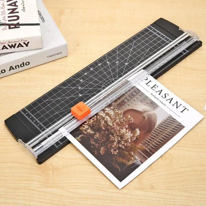 Пластиковый базовый бумажный резак со шкалой, Гильотинный режущий станок, бумажные лезвия триммера, Офисные инструменты для домашнего творчества