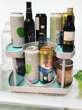 

Kitchen Shelves Rotating Double-layer Finishing Multifunctional Spice Storage Rack Rotating Double-layer Finishing Kitchen Shelf
