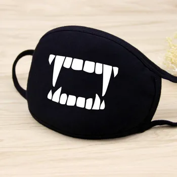 

Big Size Black Mouth Mask Anti dust keep warm Cool Unisex Masks Noctilucent Cotton Tooth Face Mask