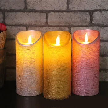 

LED Candles Flickering Luxurious Prayer Candle Sway Tea Light Electronic Elegant Gold Silver Candle Lamp Christmas Wedding Deco