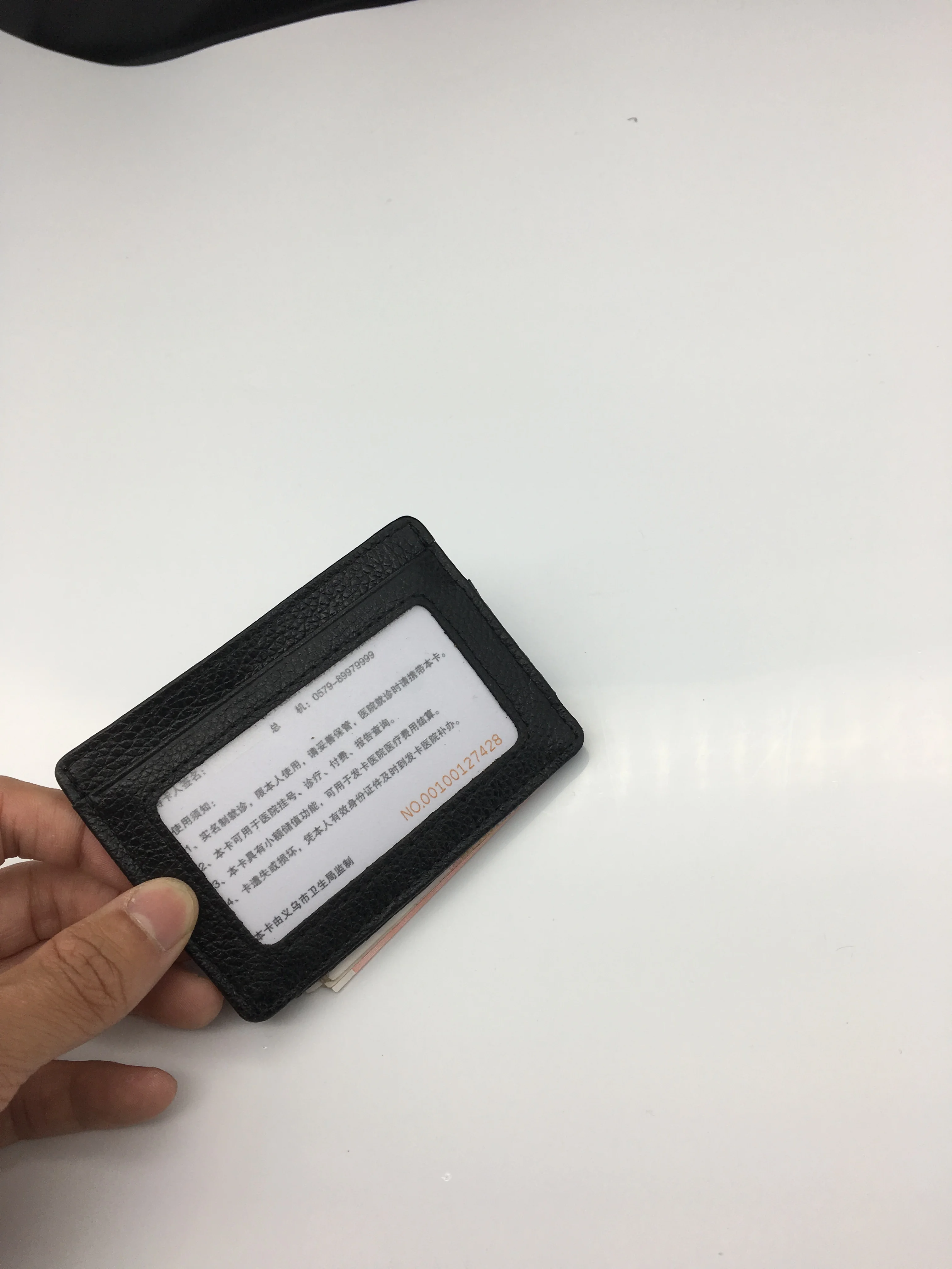 Comprar Cartera de hombre de cuero genuino mini tarjeta de crédito monedero tarjetero