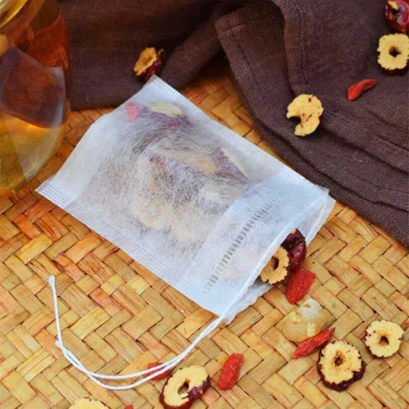 Disposable Tea Bags Disposable Tea Filter Bags 100Pcs/Lot Tea Bags Empty Scented Drawstring Pouch Bag 5*7CM Seal Filter Cook Herb Spice Loose Coffee Pouches Tools