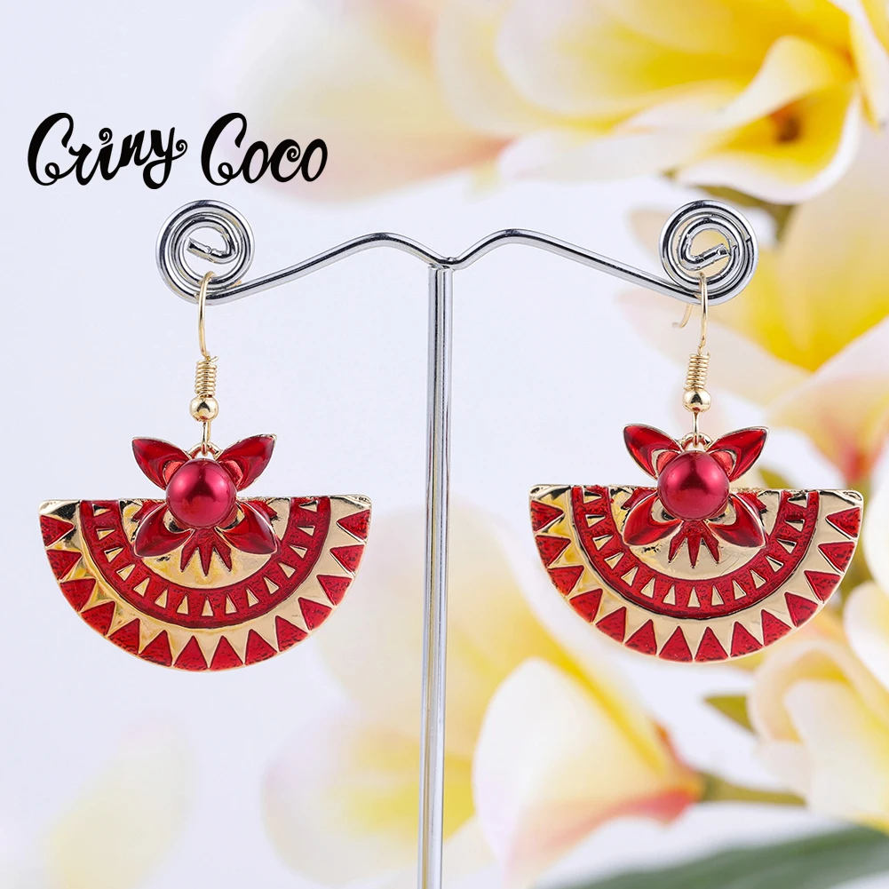 Cring Coco Unusual Women's Earrings Hawaiian Drop Hanging Trend Enamel Pearl Earring Trending Jewelry for Women 2021 | Украшения и
