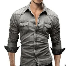 Gray Denim Shirts Men - Shirts - AliExpress