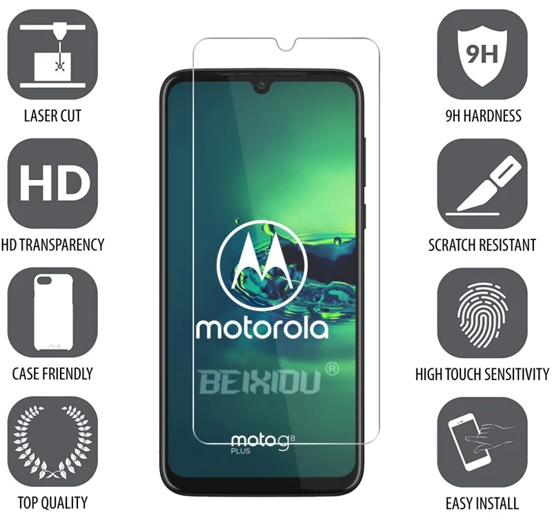Из 2 предметов полный экран из закаленного стекла для Motorola Moto G8 плюс Экран протектор 2.5D с уровнем твердости 9h закаленное стекло для Moto G8 плюс защитная пленка