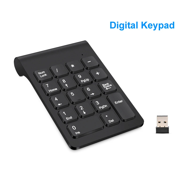 korean computer keyboard Lefon Wireless Keyboard Mini Digital Number Numeric Keypad Accounting Bank 18 Keys Keypad Mouse Set For Laptop PC Notebook computer keyboard computer peripheral Keyboards