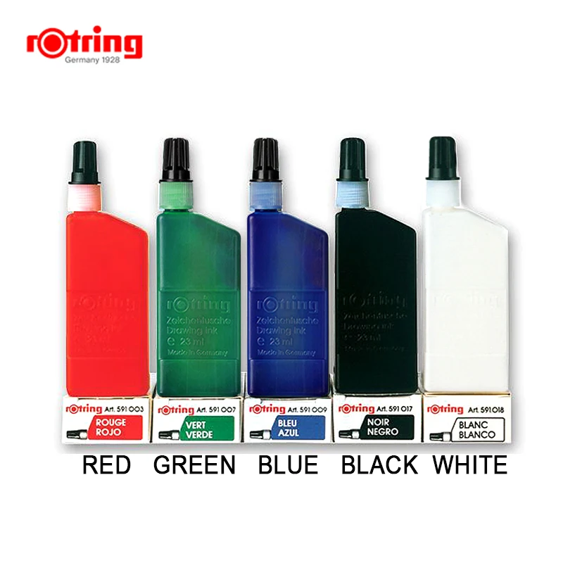 Rotring Drawing ink 23ml Isograph drawing pen ink black/blue/red/green/white 1 piece drawing pen
