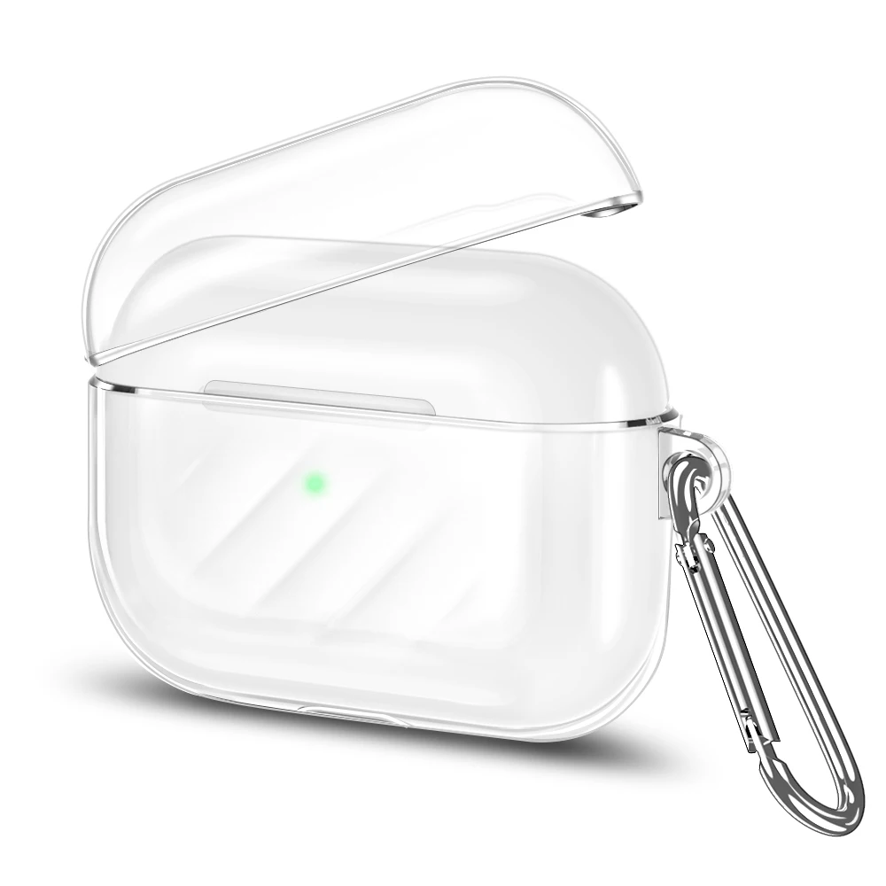 Защитный чехол ESR для AirPods Pro с брелком для ключей, противоударный чехол для AirPods 3, белый прозрачный чехол, черный, зеленый