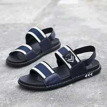 Пляжные сандалии обувь для мужчин на плоской подошве в римском стиле обувь с закрытым носком; Летние повседневные Вьетнам мужские гладиаторы Классическая прогулочная Путешествия Легкий