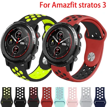 

Double Color Silicone Wrist Strap For Xiaomi Huami Amazfit Stratos 3 2/2s Smart Bracelet Replaceable Strap For Amazfit GTR 47MM