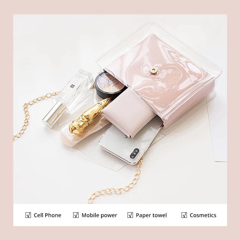 Повседневные прозрачные ПВХ желейные сумки на плечо для женщин брендовые дорожные сумки через плечо для мобильного телефона кошелек для девушек