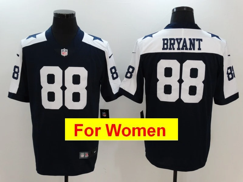Синий Женские футболки Dallas#88 Dez Bryant Game color Rush - Цвет: Синий