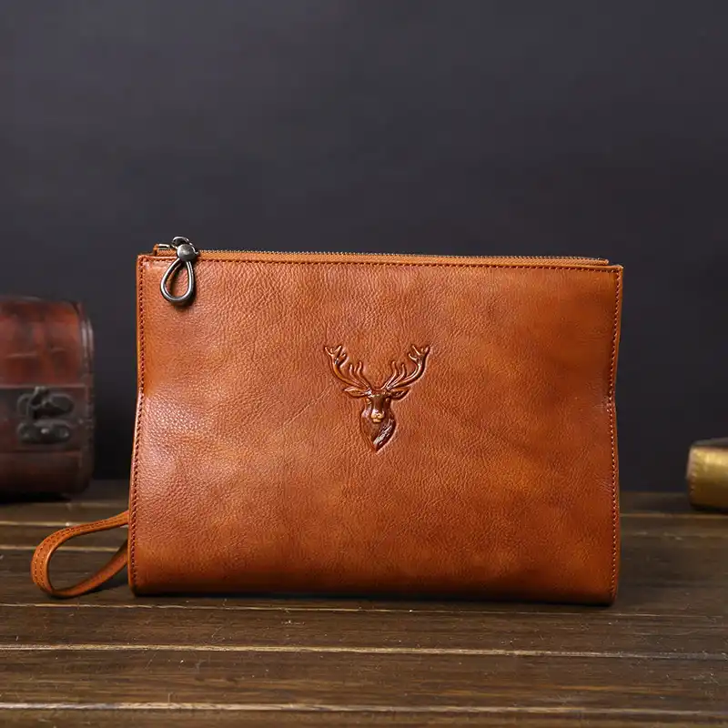 men's small leather clutch bag