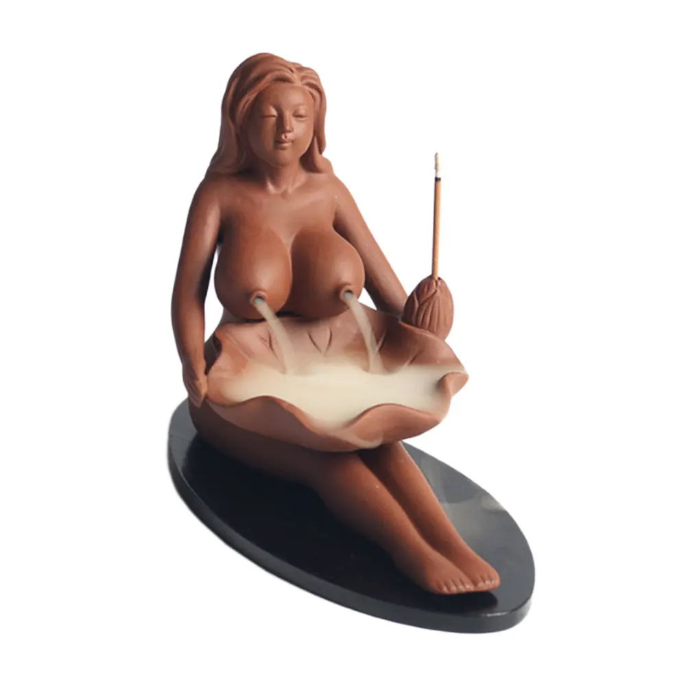 Joss Stick Holder Incense Burner Sleep Aid Living Room Bathroom Lady Naked Purple Sand Practical Classic Ornament