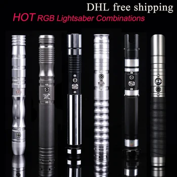 

CIELTAN Hot RGB Lightsaber Duel Fight Metal Handle 12 Colors change 6 sets Soundfonts Force FX FOC Blaster Saber juguetes Toys