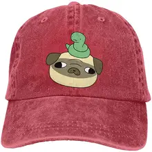 Бейсбольная кепка из окрашенной джинсовой ткани унисекс с мордочкой мопса и змеиным принтом Snapback