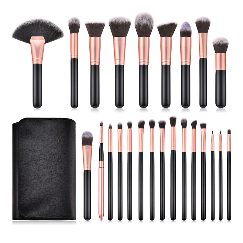 

24PCS Makeup Brushes Professional with Bag Kabuki Foundation Eye shadow Eyeliner Buffer Highlight Blending Brush Set Makeup Tool
