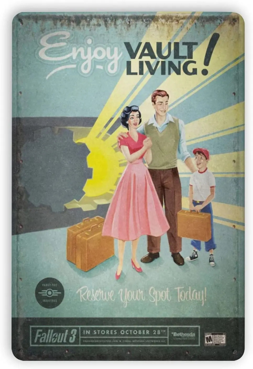 

kegill Vault Living Tin Signs Funny Metal Sign Retro Wall Decor for Home Bars Restaurants Cafes Office Store Pubs Club Sign Gift