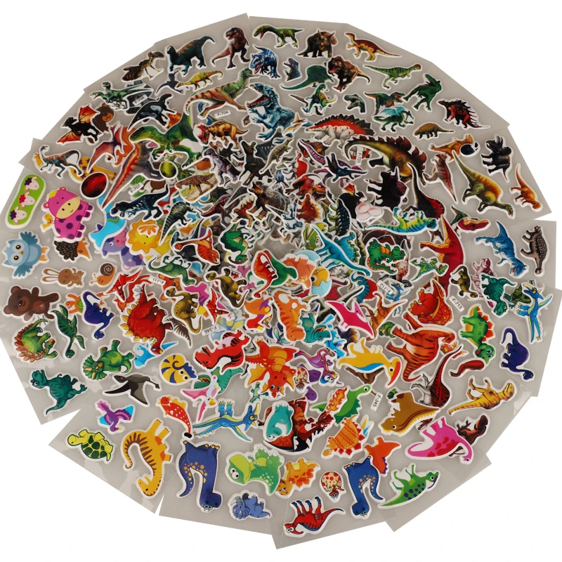 

6 Sheets Vsco Foam Stickers Cartoon Decals Dinosaur Bubble Puffy Cute Animal Children Toys Kids on Refrigerator pegatinas