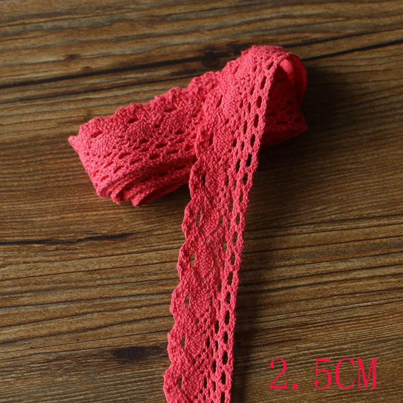 25MM 5yards 2-6 см 5 ярдов цветные кружева высокого качества Кружева Хлопок Кружева Шитье домашнего интерьера аксессуары для одежды DIY материал - Цвет: 25MM 5yards