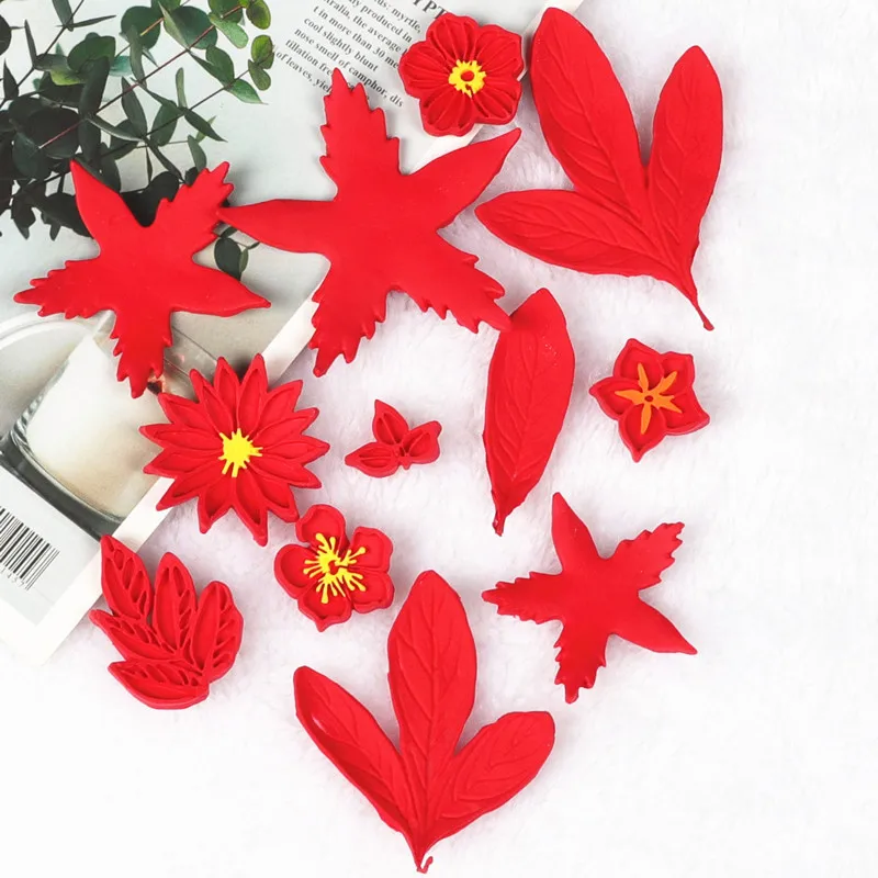 Кленовый лист цветок силиконовые формы дизайнерские DIY глиняные кружки украшения аксессуары Stampi силиконовые цементные формы
