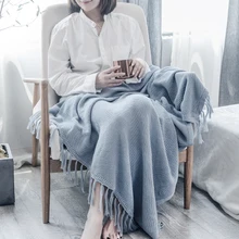 Весенне-осенняя ватная одежда для офиса с кондиционированным воздухом, однотонные кисточки для ленивого сна, легкий маленький платок, одеяло
