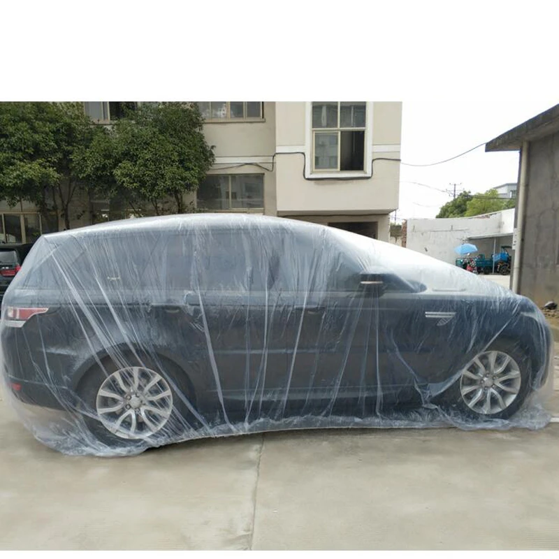 Sunscreen Einweg-Autoabdeckung Wasserdicht Transparent Kunststoff Staubdicht Abdeckung Auto Regenschutz Auto