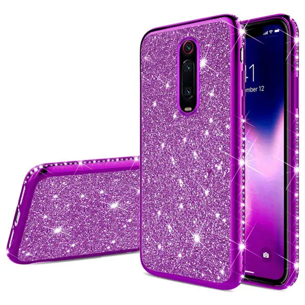 Роскошный Кристальный силиконовый чехол для Xiaomi Mi 9T Pro 9 SE A3 Lite, мягкий ТПУ чехол для redmi K20 Pro 7A redmi note 7 8 pro, бампер - Цвет: Фиолетовый