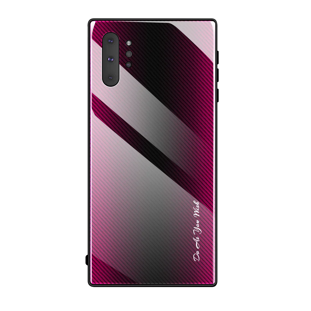 WL-4 Чехлы из закаленного стекла для samsung Note 10 Note 10 Pro Note 8 Note 9 S10 S10 Plus A10 A30S A50S A80 A90 задний градиентный цветной бампер - Цвет: WL-4
