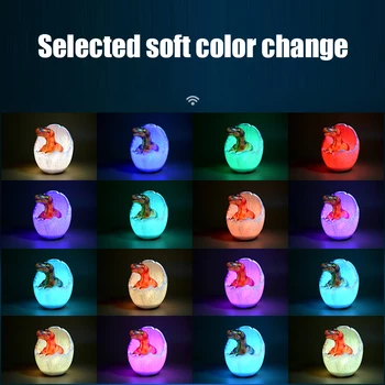 

Dinosaur USB 3D LED Night Lights Touch Table Clapping Light Children Kid Gift Human body induction Bedside Lamp