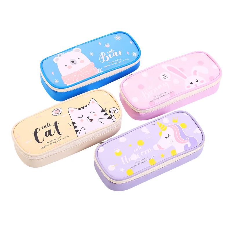 

Unicorn Cat Pencil Case Cartoon Rabbit Bear Big Capacity Pen Bag Pencil Box Stationery Pouch kids gift School Supplies Zakka