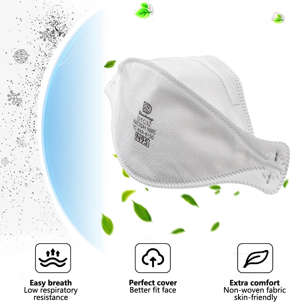 

40pcs N95 Mask Filter Face Mouth Masks Dustproof Gas Mask Respirator Safety Protective Mask Dustproof N95 Mask 2020 Spot Selling