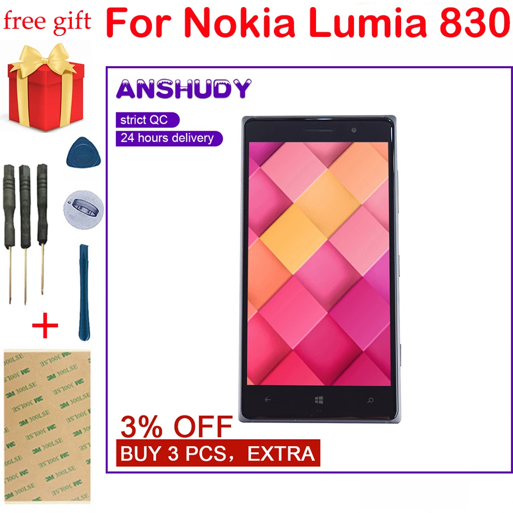 Для Nokia Lumia 830 N830 RM 984 сенсорный экран дигитайзер сенсорная стеклянная панель + ЖК