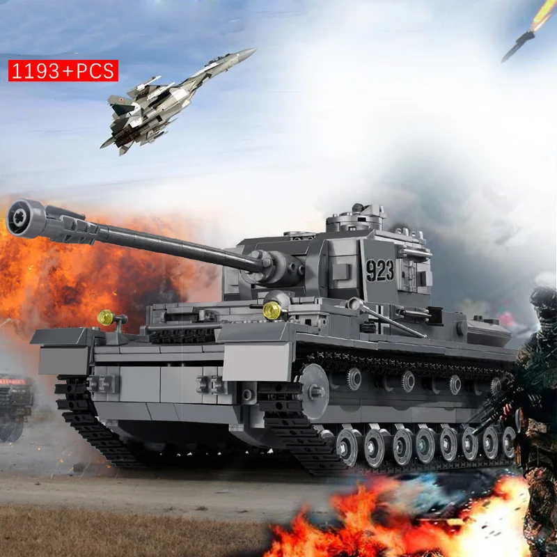 KAZI большой Танк Panzer IV 1193 шт. строительные блоки Набор строительных блоков военная