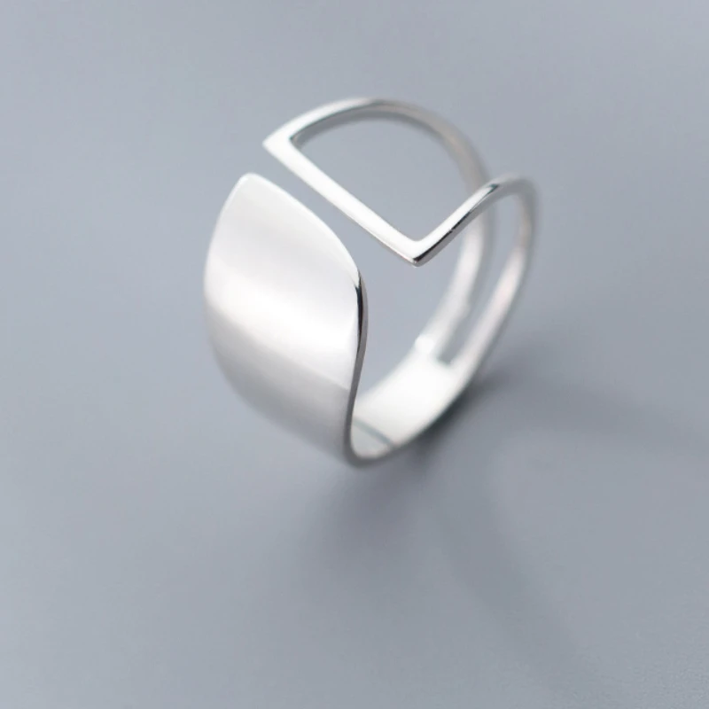 

Trendy 925 sterling silver rings,Geometric hollow opening rings for women,young girl party wedding bands,fine jewelry