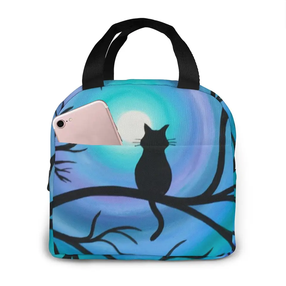 black cat lunch bag