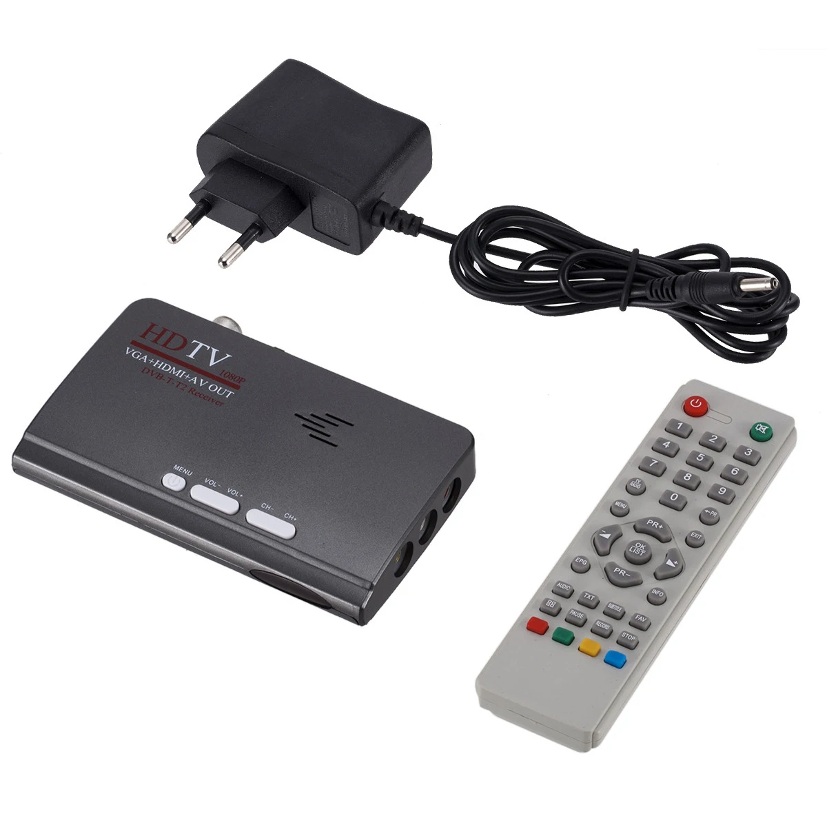 ТВ приставка HD TV DVB T/ T2 цифровой наземный тюнер 1080P приемник HDMI/VGA/AV для ЖК/CRT