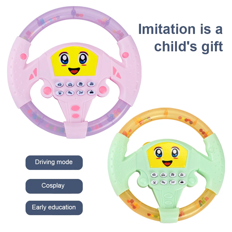 Buen valor Simulación de volante pequeño para niños, juguete de manejo simulado, emulador de conducción educativo oo3KMR5ZyL6