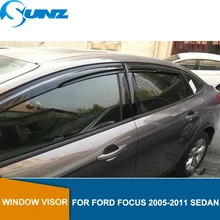 for FORD FOCUS 2005-2011 Black Window Visor deflector Rain Guard for FORD FOCUS 2005 2006 2007 2008 2009 2010 2011 SEDAN SUNZ