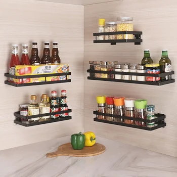 

Spice Jar Shelf Wall Mounting Storage Rack Kitchen Bracket Holder